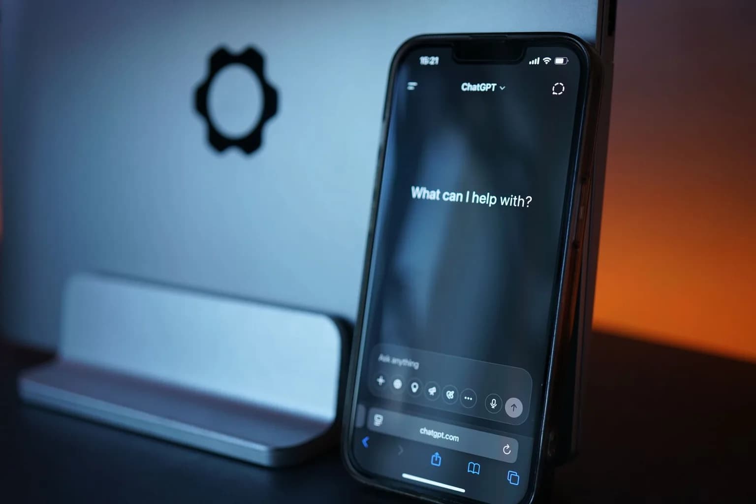 An iPhone displaying an AI writing or translation feature on screen