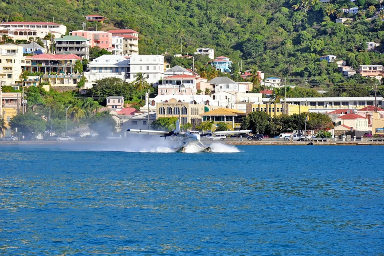 A US Navy warship at sea in the Caribbean