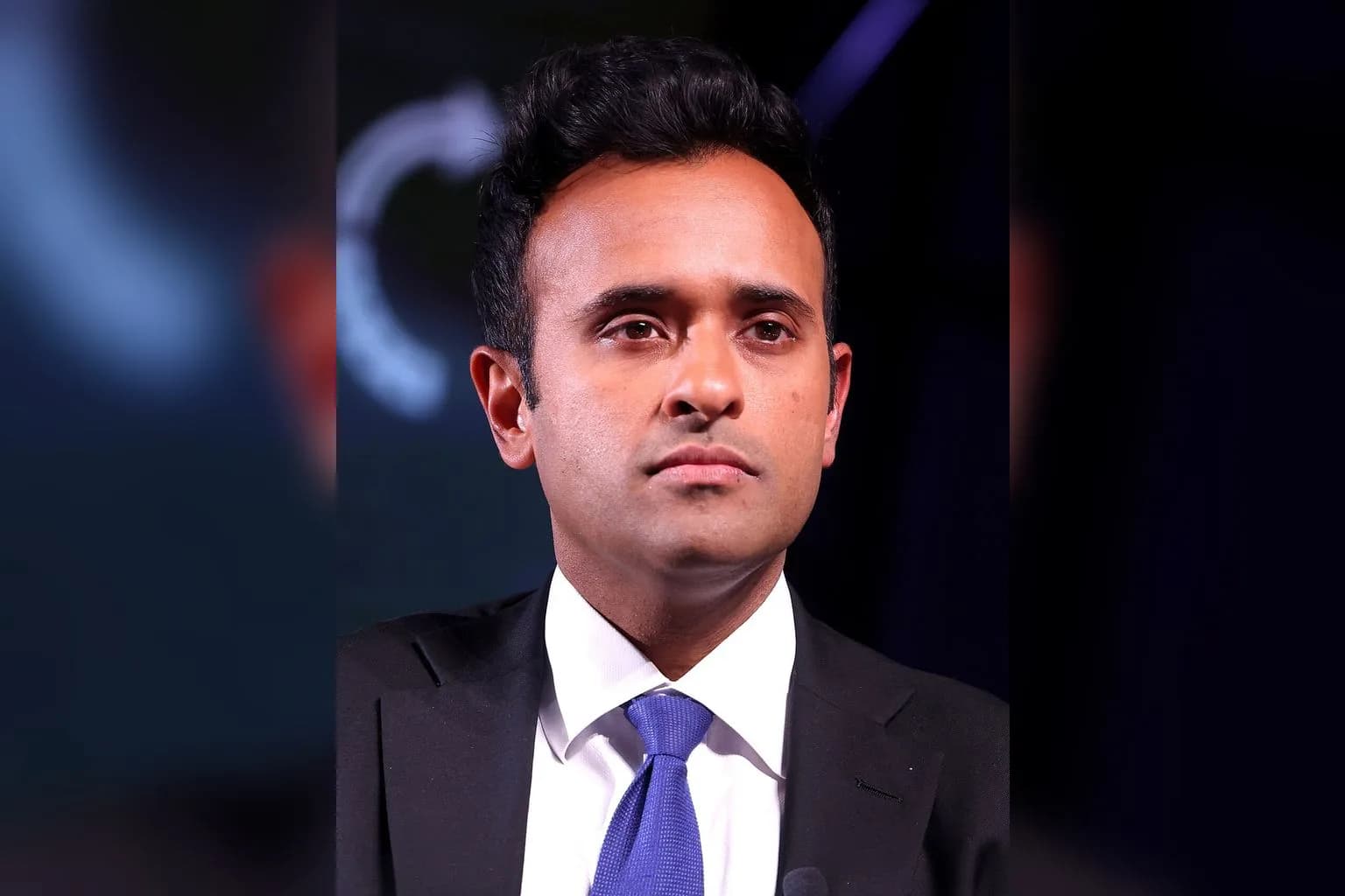 Vivek Ramaswamy speaking at a campaign event