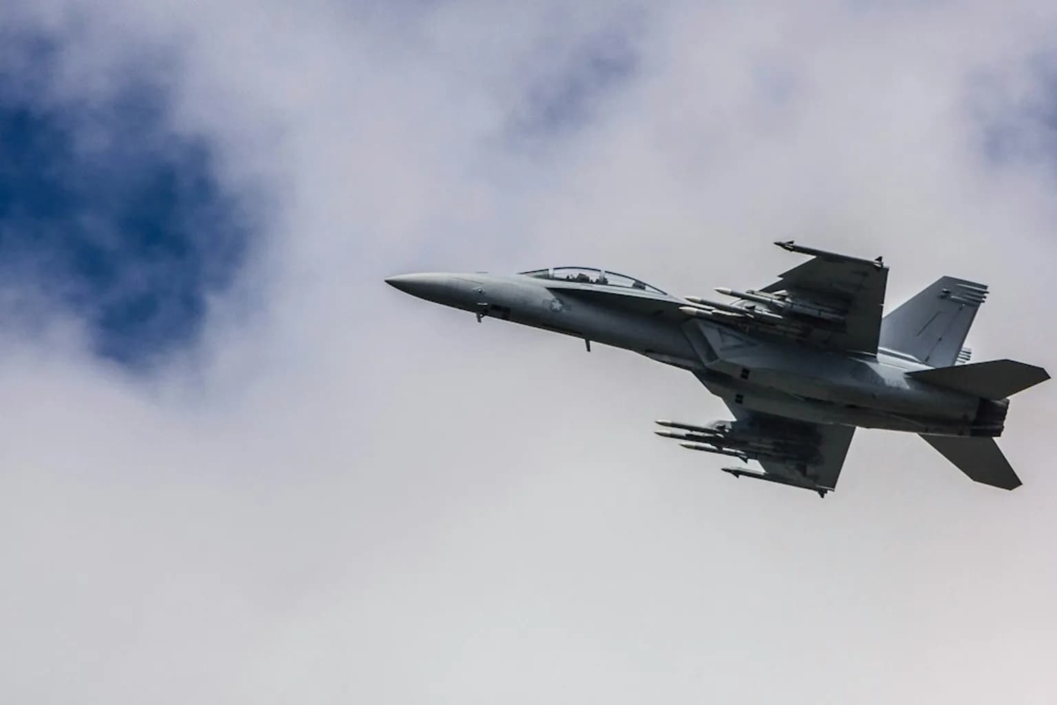 A Polish military aircraft in flight on patrol duty