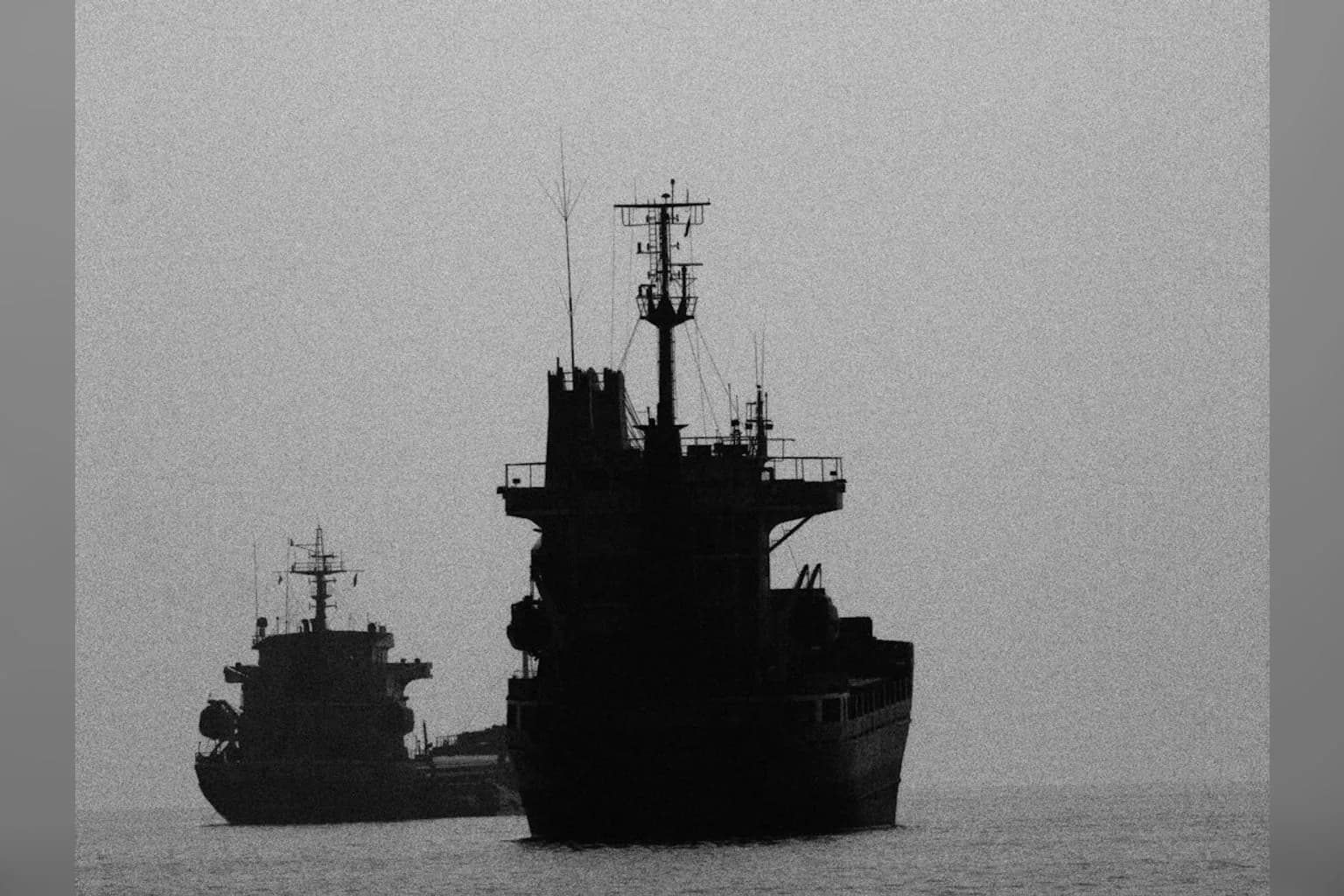 The CONTSHIP JET container ship listing in the Black Sea after a drone strike off the Bulgarian coast