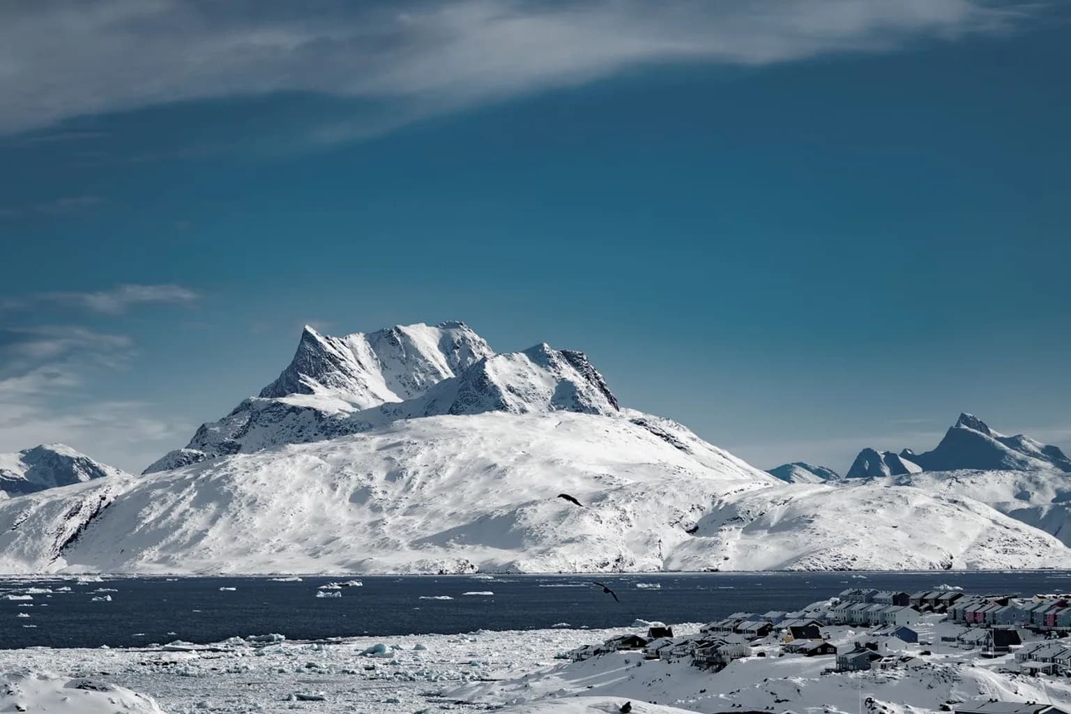 US military installation in Greenland set against an Arctic landscape