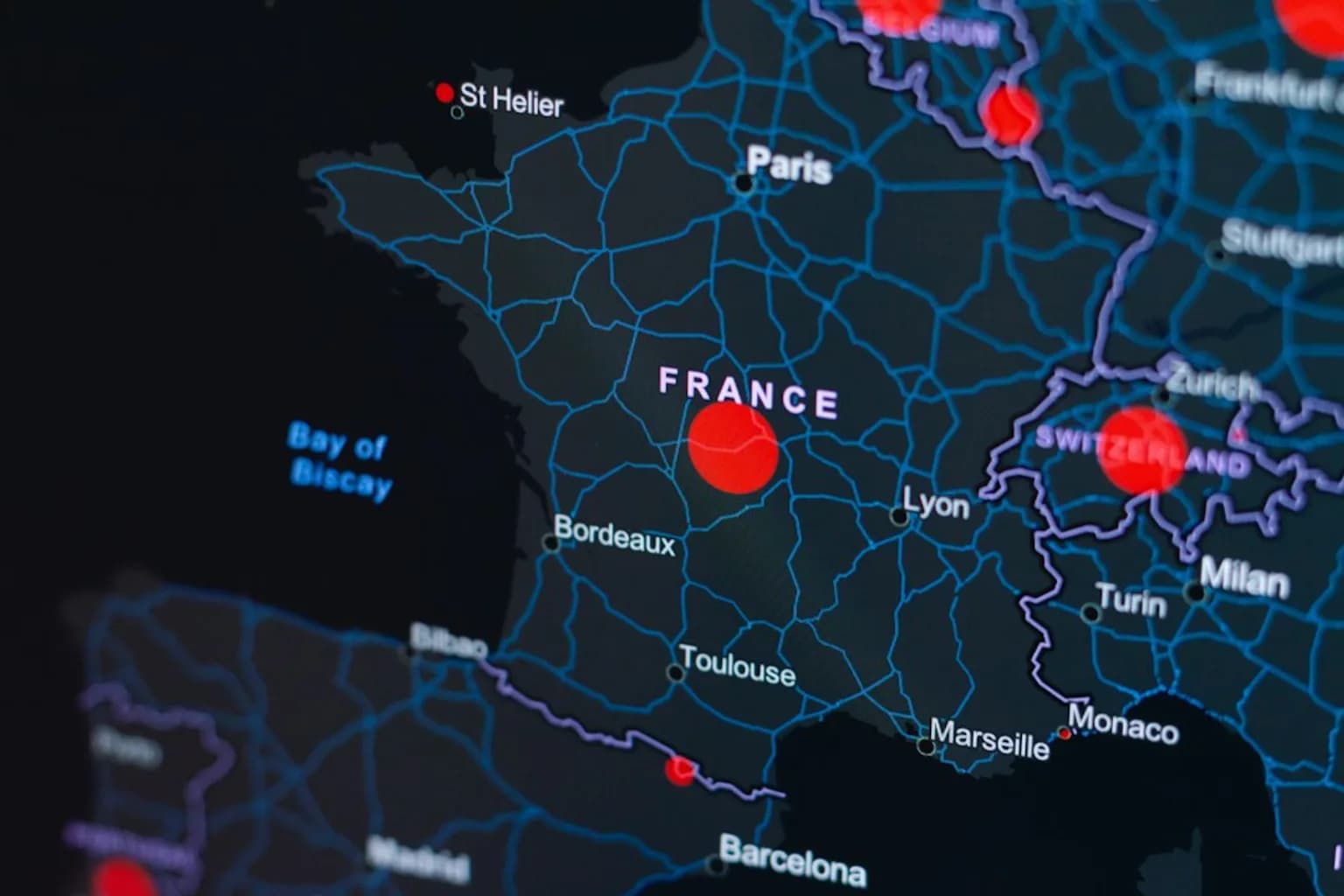 French government bonds or Fitch ratings agency signage