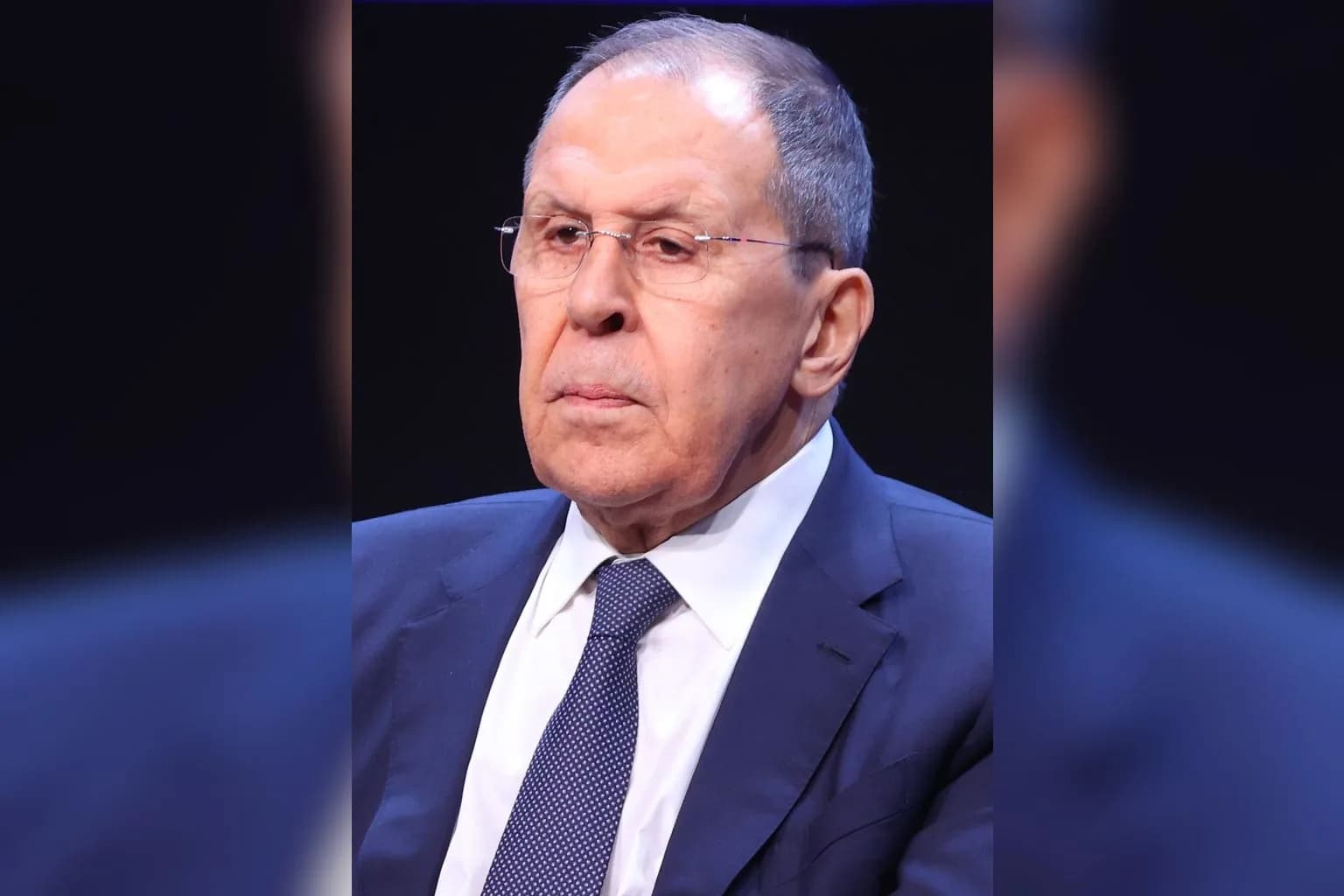 Russian Foreign Minister Sergey Lavrov at an international diplomatic summit