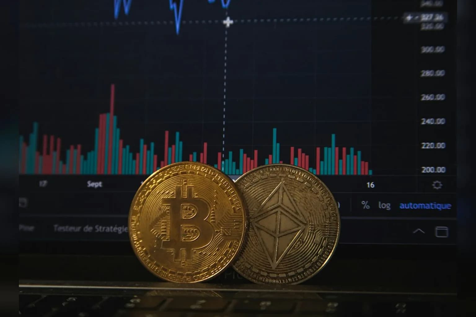 Binance exchange logo and trading interface
