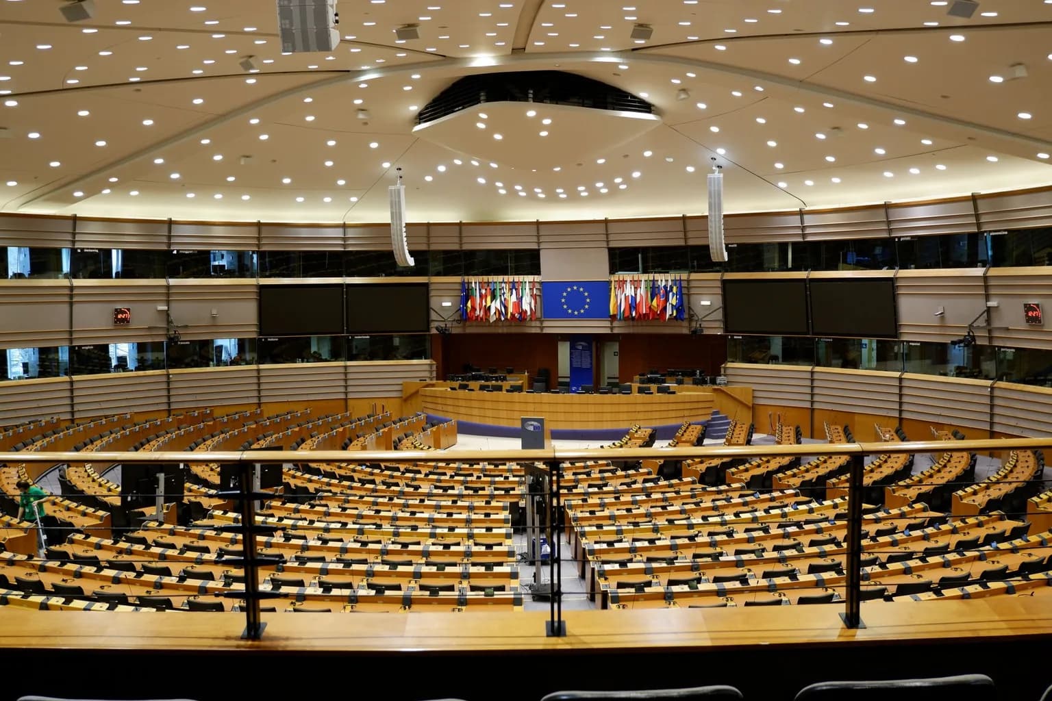 The European Parliament chamber in Brussels during a plenary session