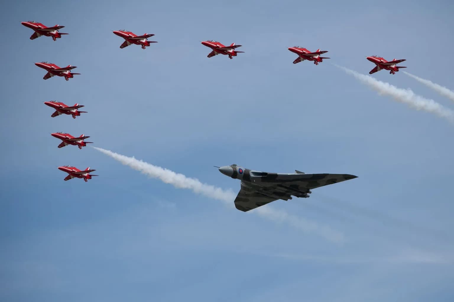 Aerial view of RAF Fairford airbase in Gloucestershire, England