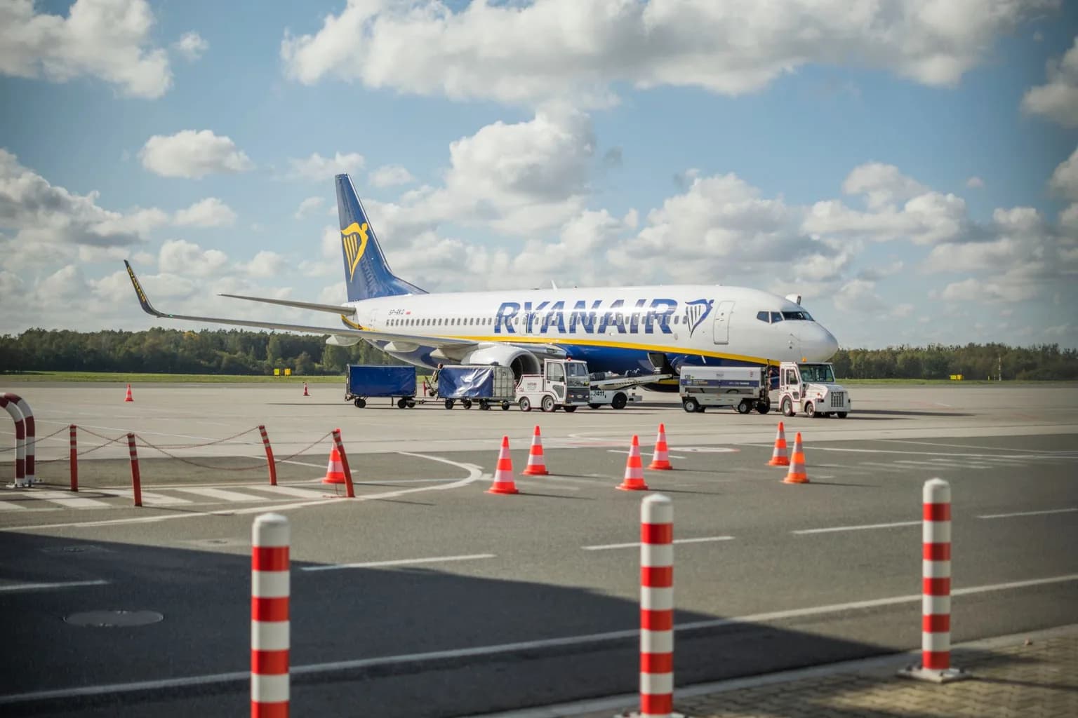 Military aircraft and equipment at Rzeszów airport, the NATO logistics hub in southeastern Poland