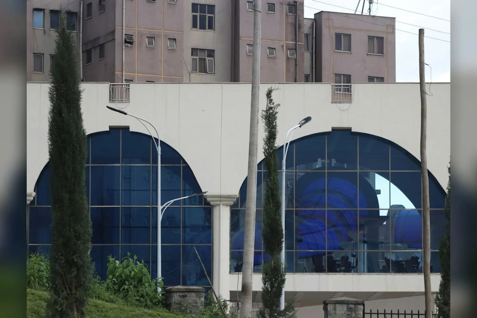 The African Union headquarters building in Addis Ababa, Ethiopia