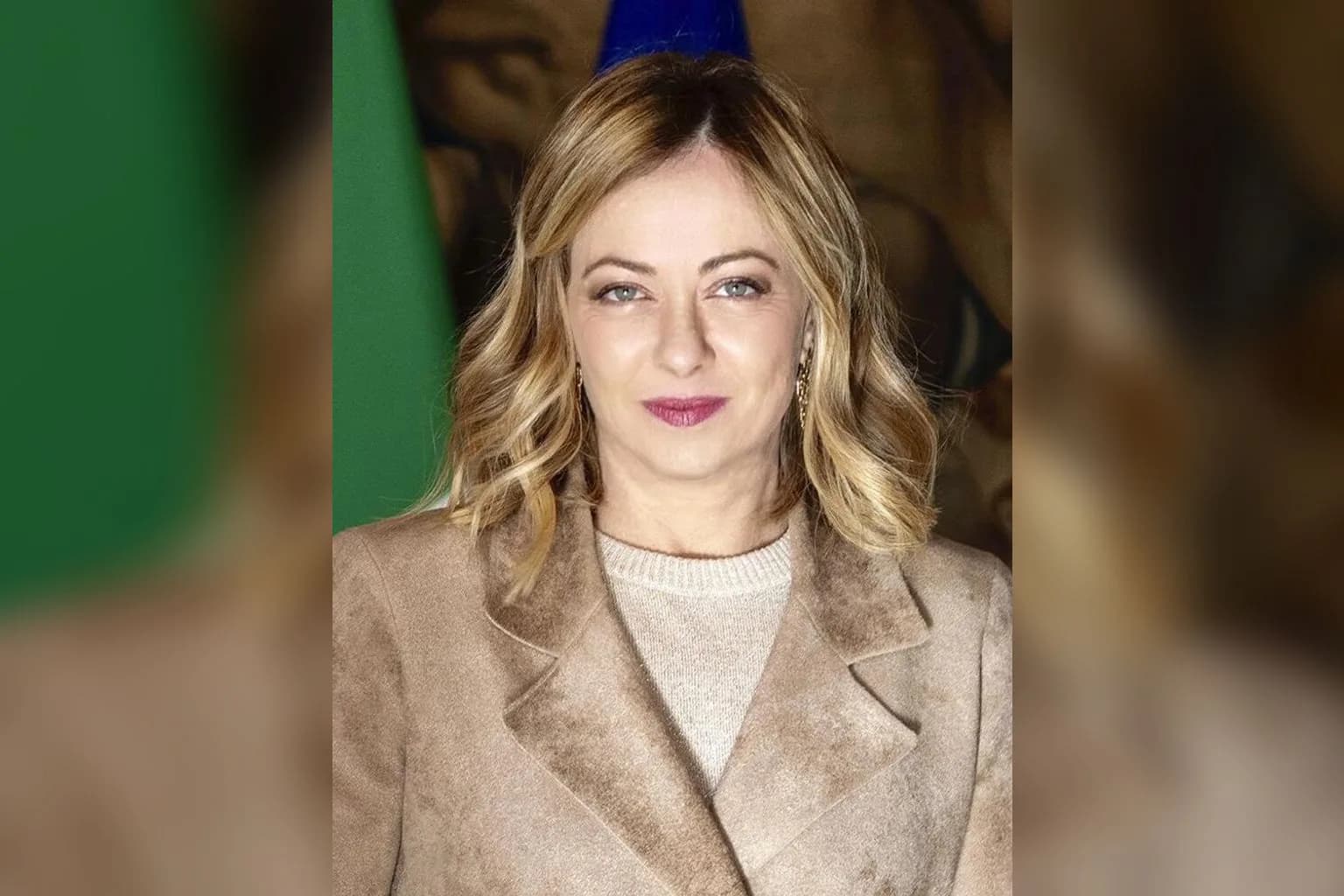 Giorgia Meloni speaking at a public event