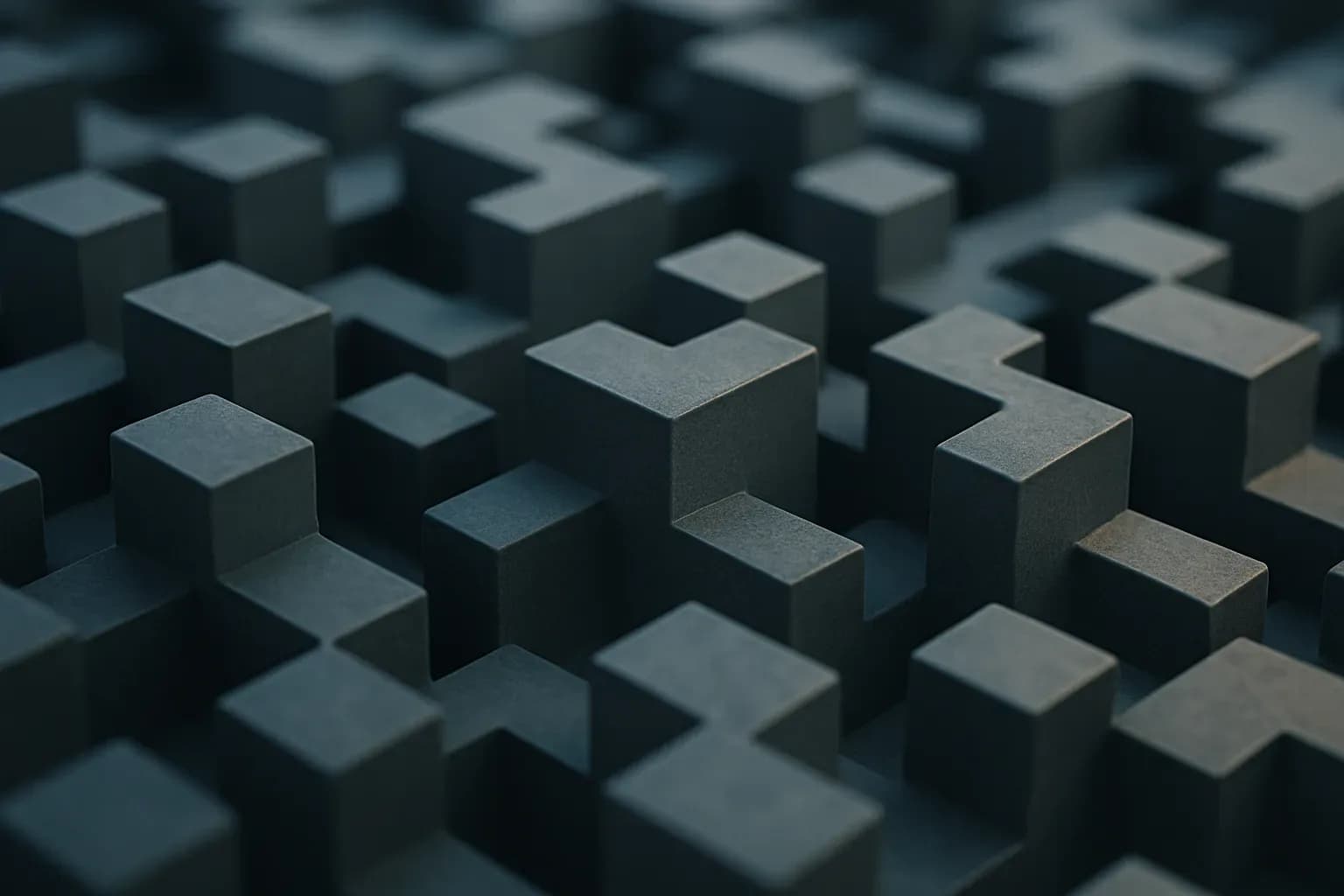 Three-dimensional geometric block shapes arranged in a non-repeating aperiodic tiling pattern