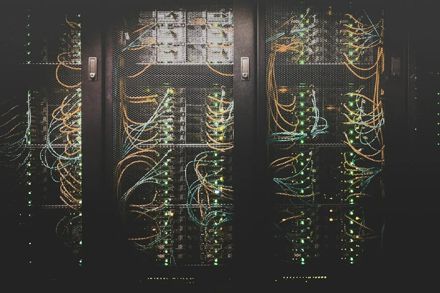 Server racks inside a data centre used for AI and cloud computing workloads