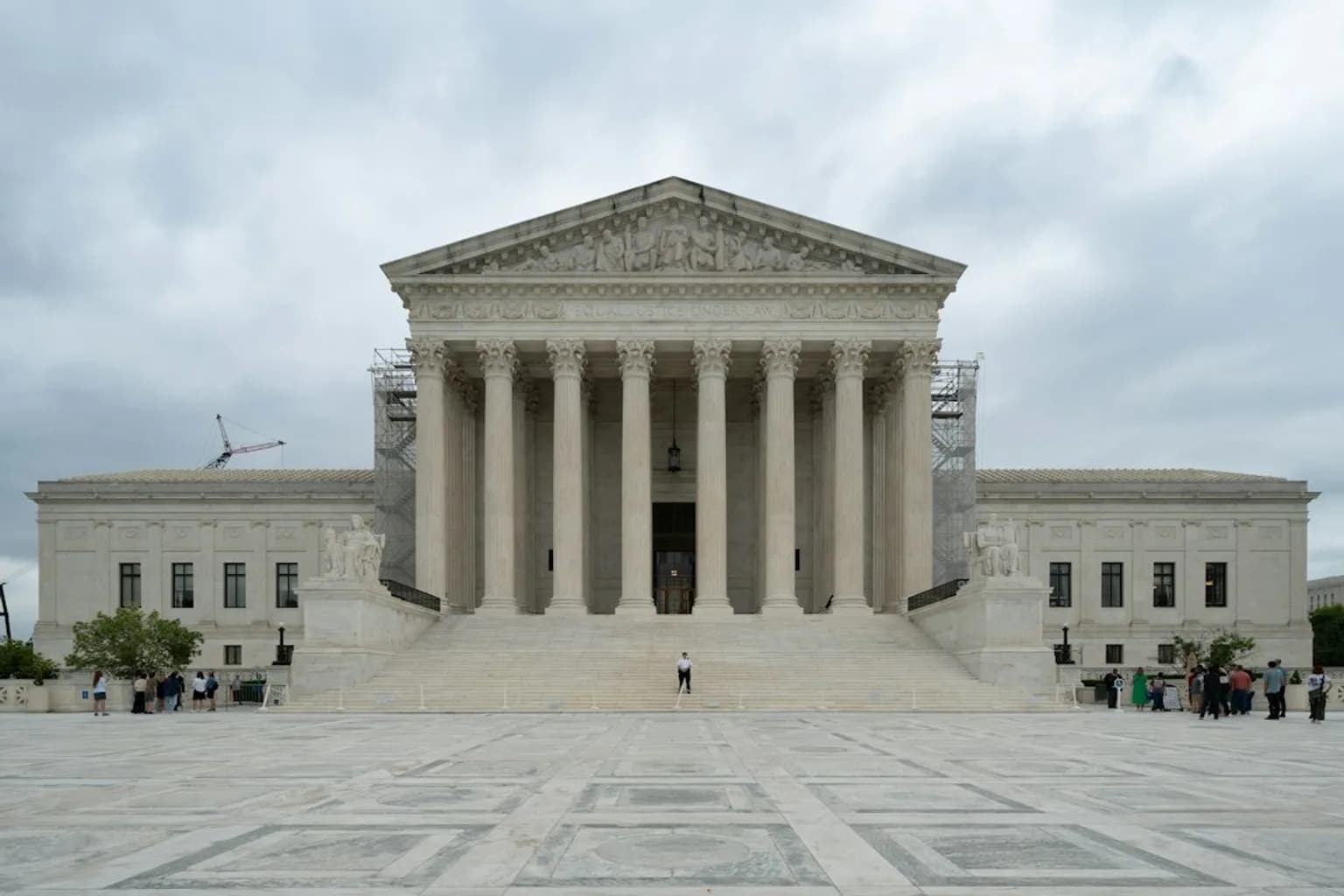 The facade of the United States Supreme Court building in Washington DC