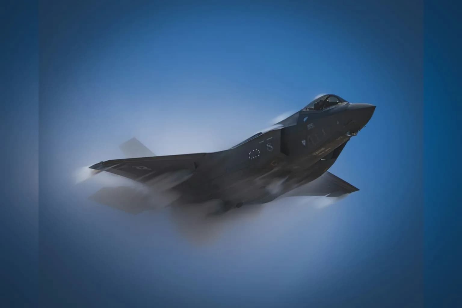 An F-35 Lightning II fighter jet in flight
