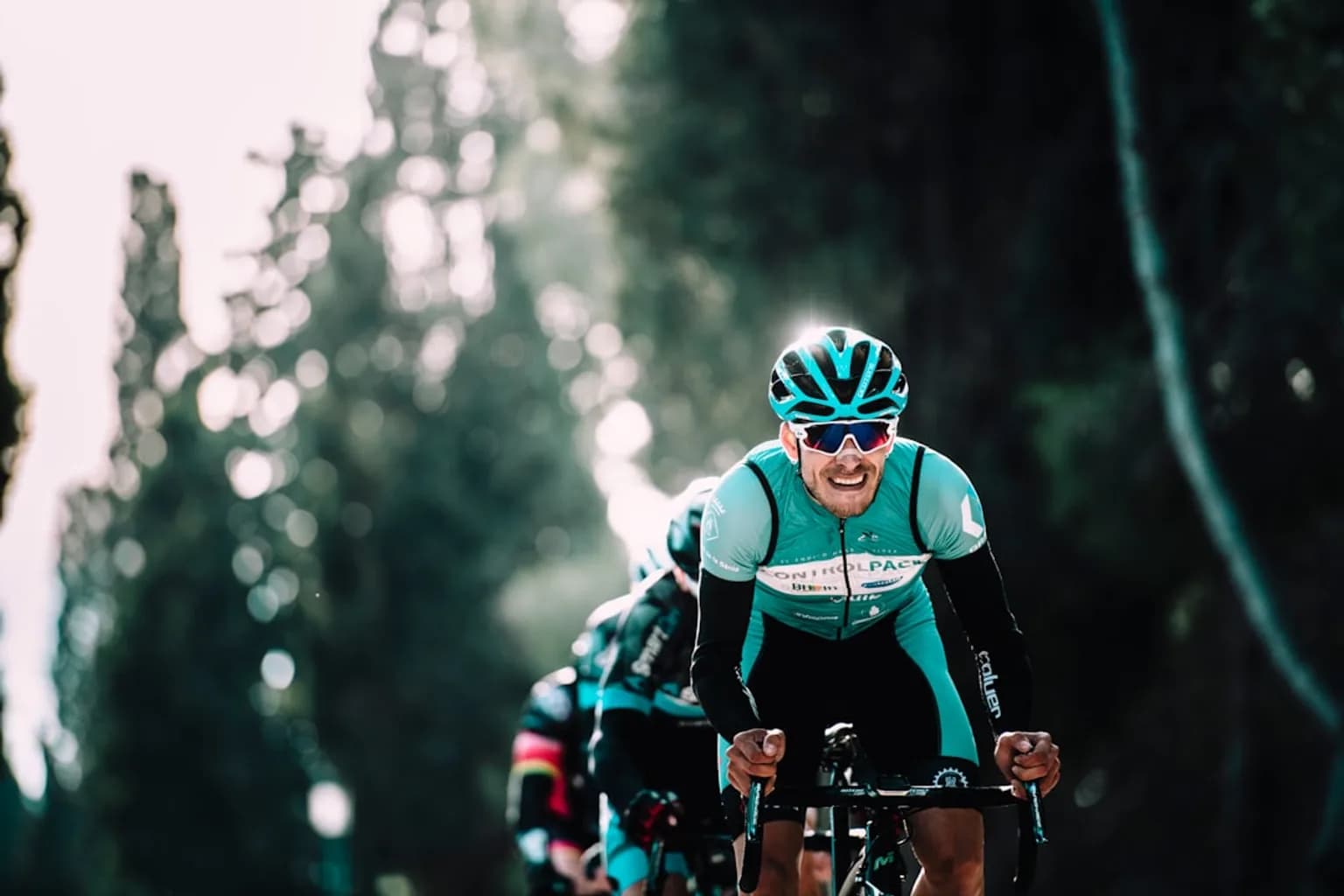 Fariba Hashimi competing in a cycling race