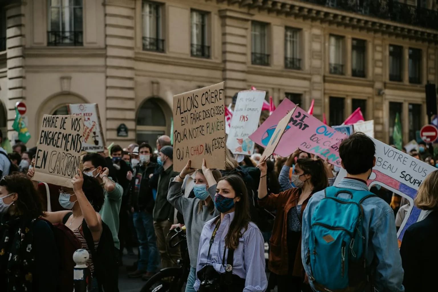 Students and riot police face off outside a French school during nationwide protests over education conditions