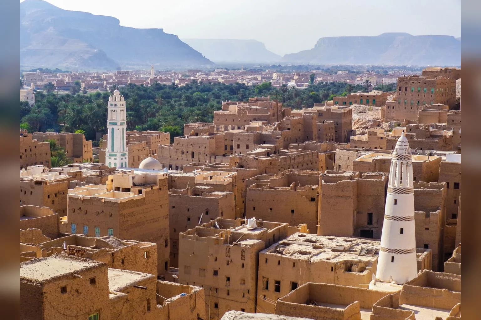 Aerial or waterfront view of Mokha, a port city on Yemen's Red Sea coast