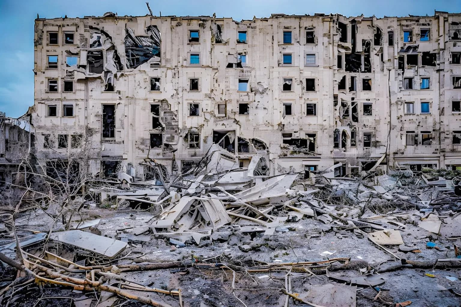Damaged industrial infrastructure in Ukraine following Russian air strikes