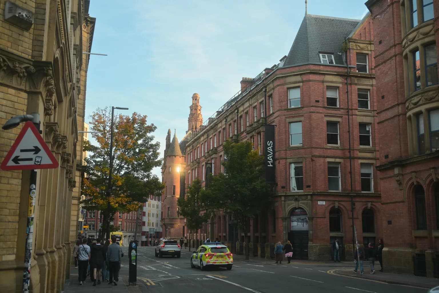 Newton Street in Manchester's Northern Quarter, where the two men were arrested on 20 September