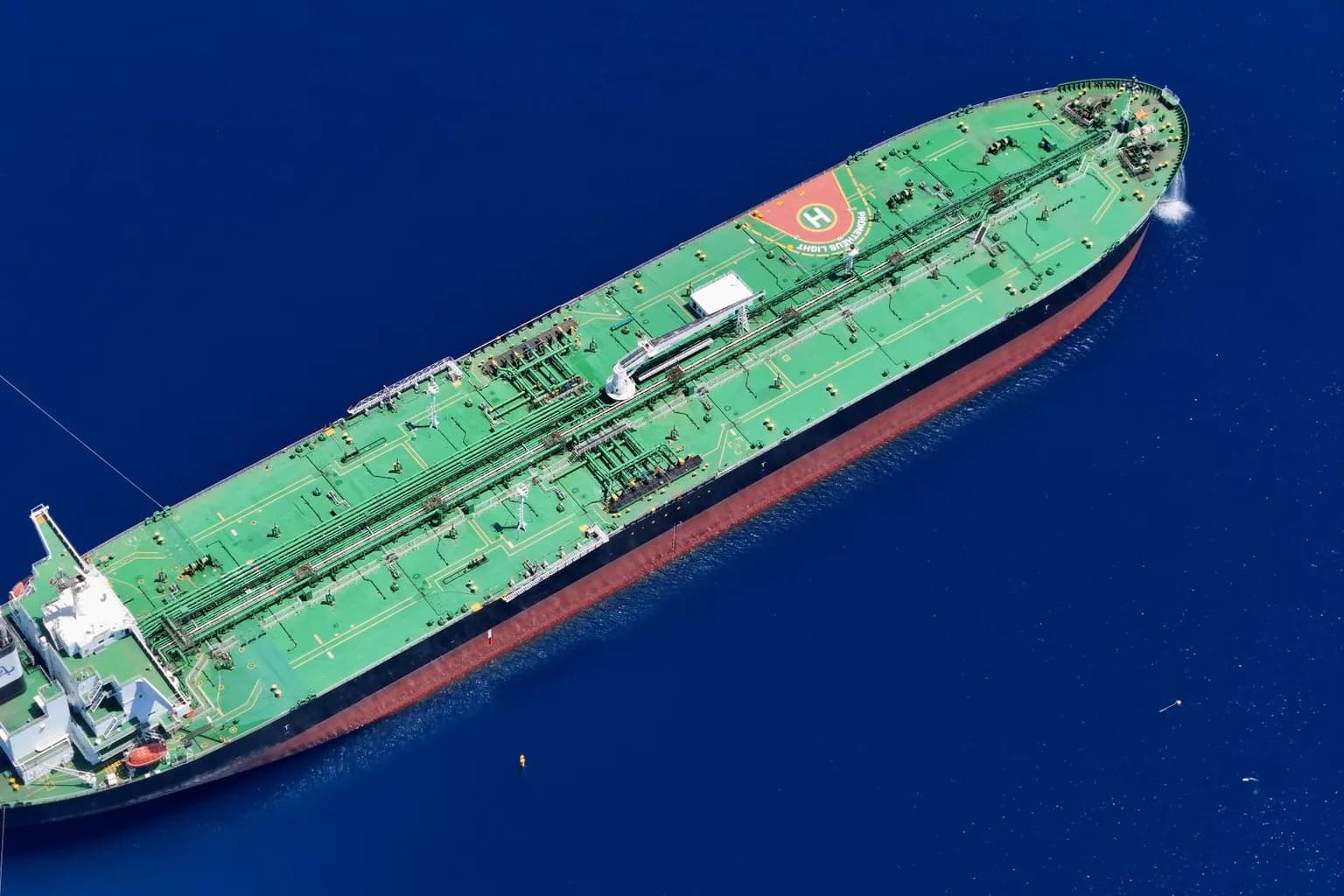 A very large crude carrier supertanker at sea