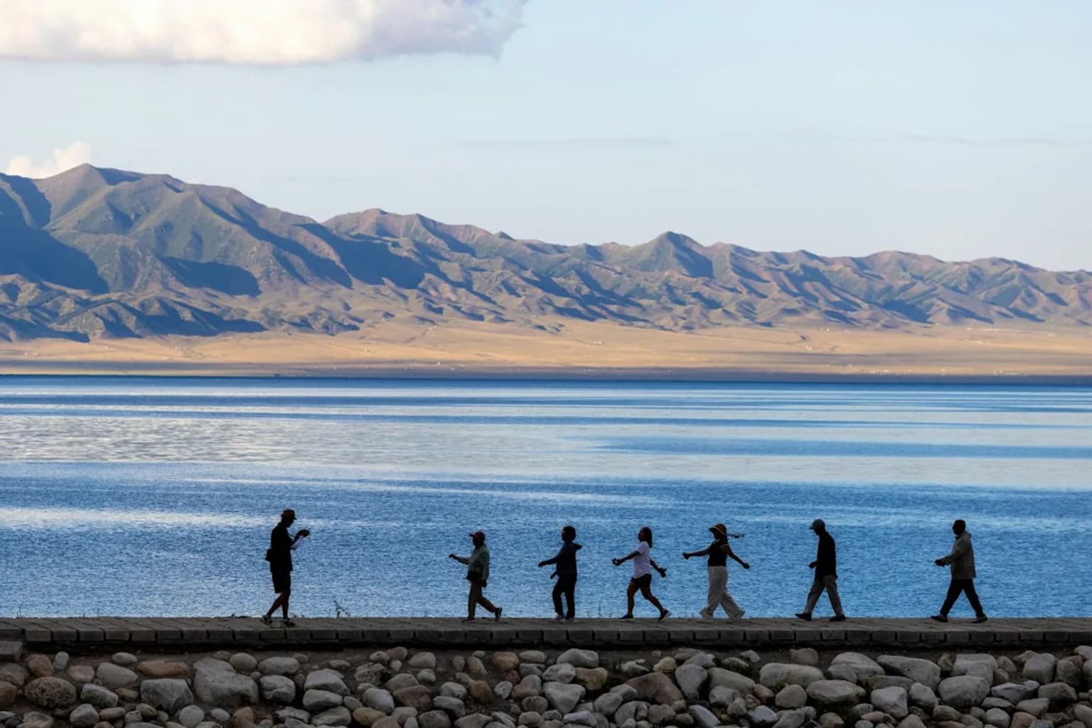 Fish farm ponds in Xinjiang, western China