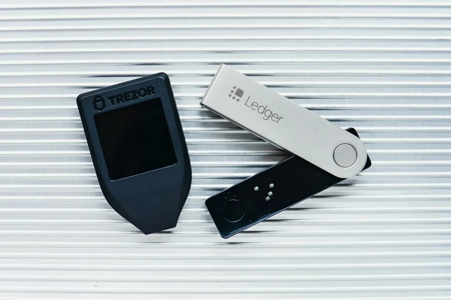 A Ledger hardware cryptocurrency wallet device