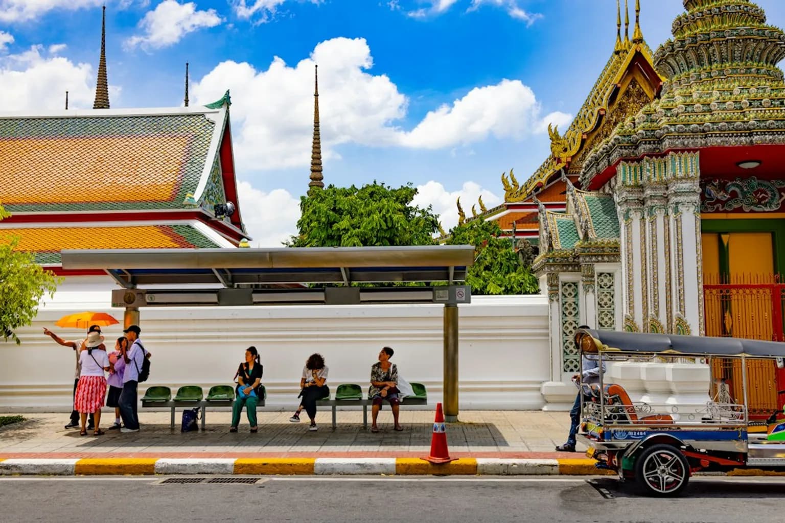 Tourists passing through an immigration checkpoint in Thailand