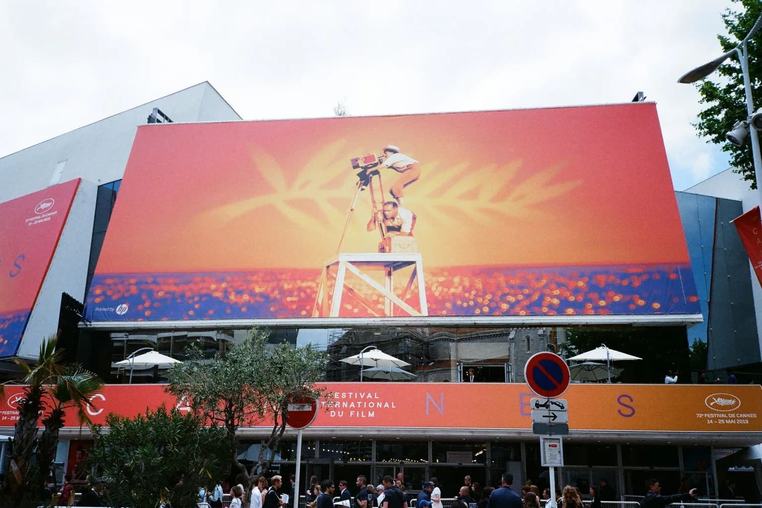 The Venice International Film Festival venue on the Lido, with the festival's signage visible