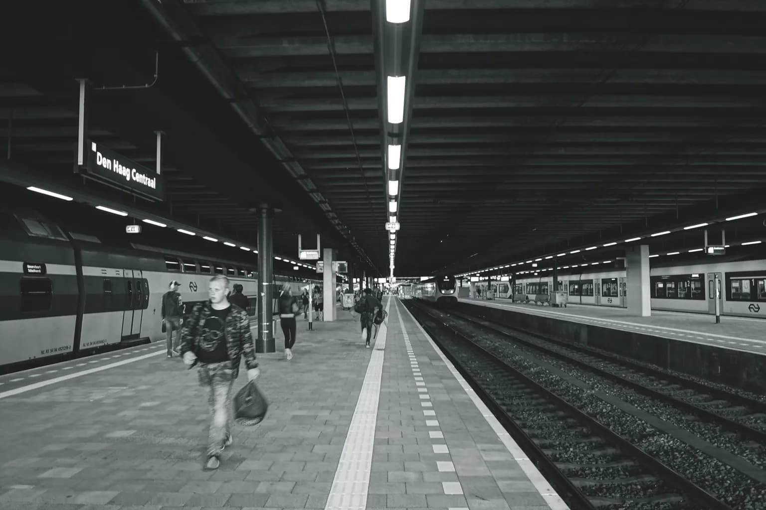 A Dutch railway track with ProRail signalling infrastructure in the Netherlands